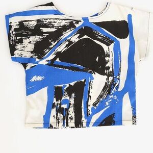 Black Crane Abstract Top
